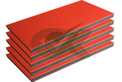 <h3>Self-lubricating two lor plastic sheet red on white 15mm</h3>
